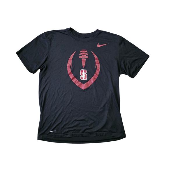 Nike Dri-FIT Stanford Cardinal Football T-Shirt Men’s L Black Athletic Tee - Picture 1 of 6